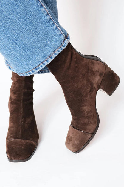 Donatella™ | Botines con Tacón de Punta Cuadrada