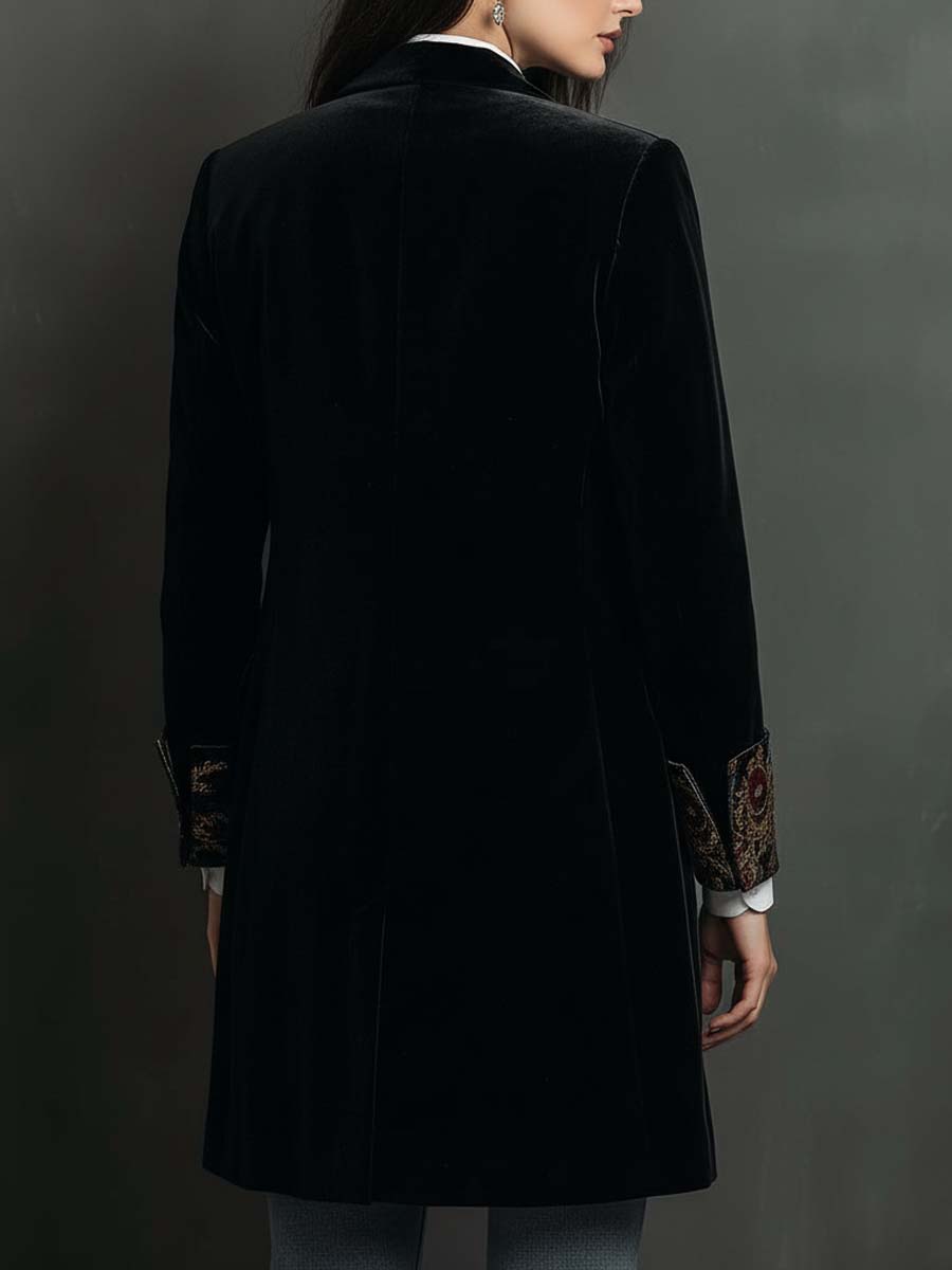 CAMILLA | Blazer Ajustado con Estampado Barroco Negro