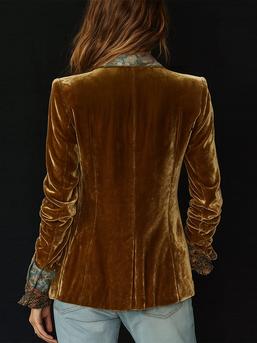 ANNA | Blazer Patchwork con Estampado Floral Vintage