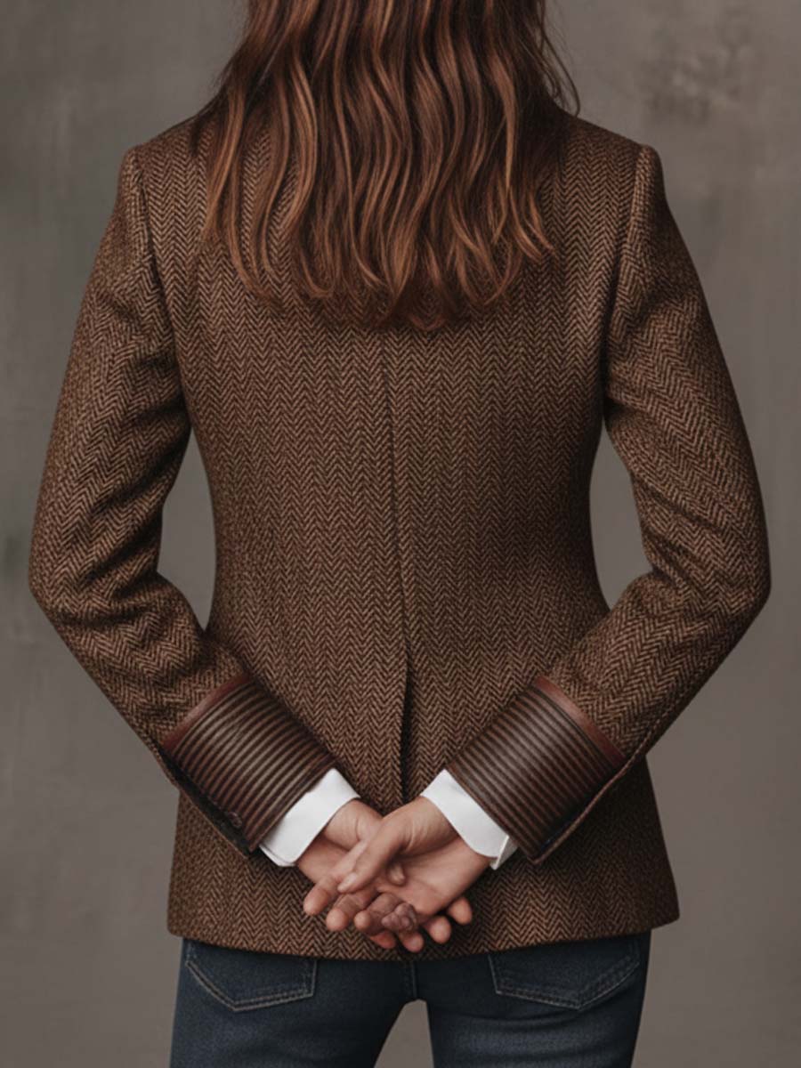 FRANCESCA | Blazer con Inserciones Impresas en Espiga