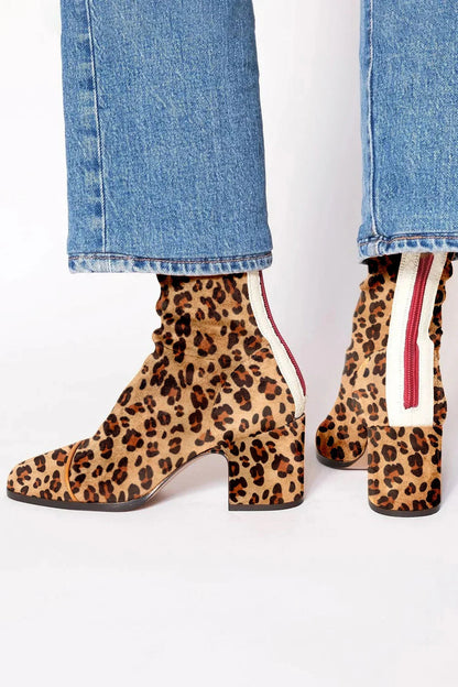 Donatella™ | Botines con Tacón de Punta Cuadrada