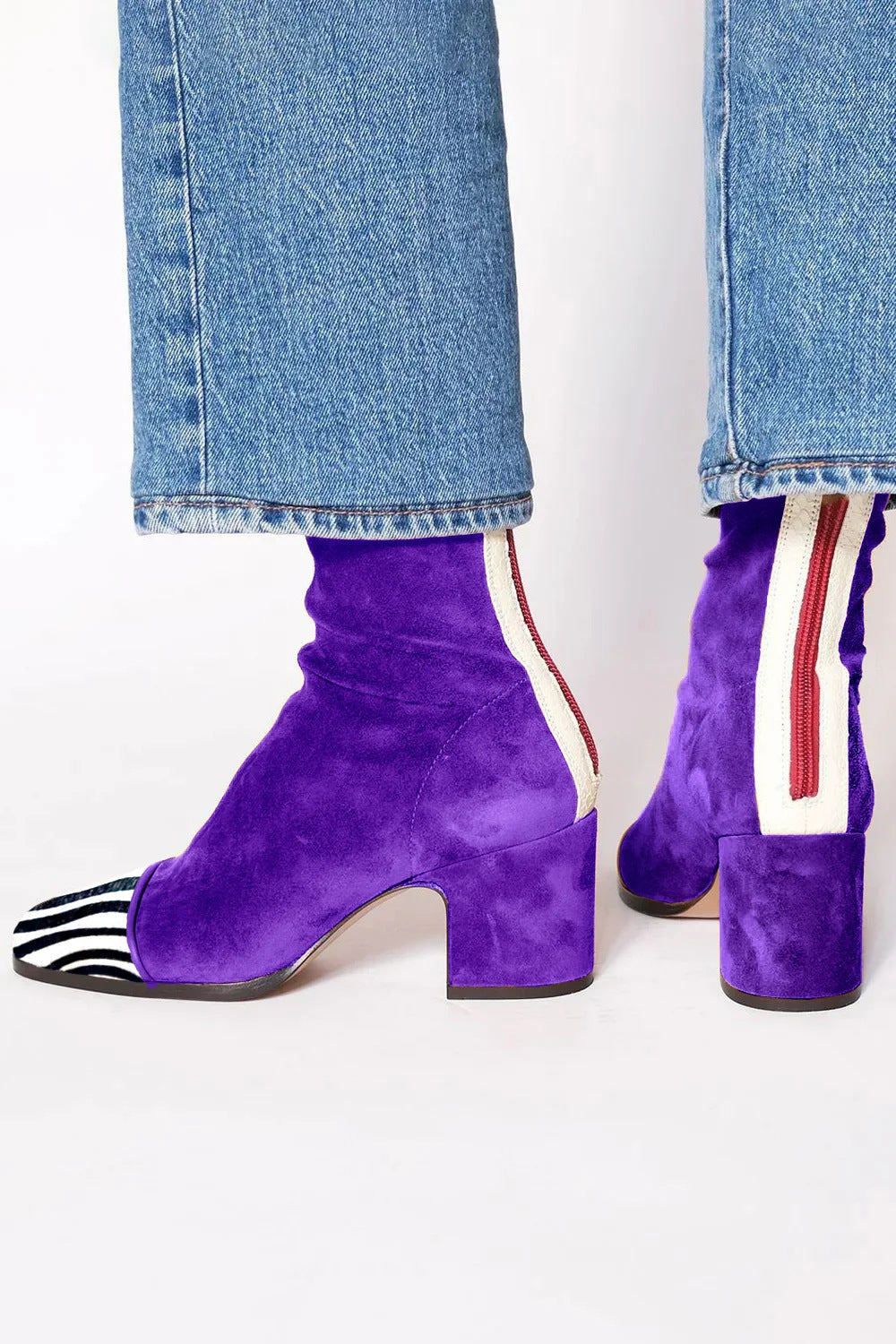 Donatella™ | Botines con Tacón de Punta Cuadrada