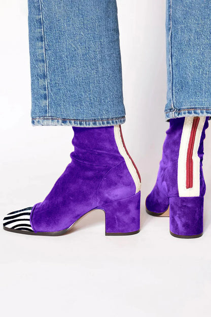 Donatella™ | Botines con Tacón de Punta Cuadrada