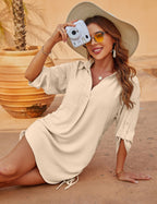 Megan | Camisa de playa ligera con cintura ajustable