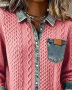ELOISE | Camisa de punto elegante con detalles vaqueros