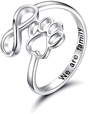 Anillo hecho a mano con pata y corazón