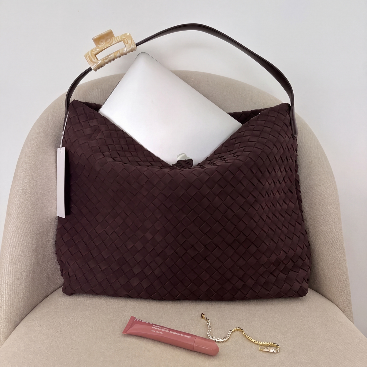 Bolso Tote Brielle de Gamuza
