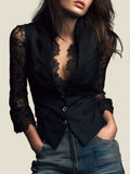 ALEXIA | Blazer negro con encaje