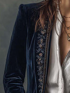CHIARA | Chaqueta Larga Bordada Vintage