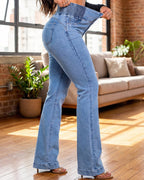 💕Novedad de primavera👖Jeans de campana elásticos de tiro alto