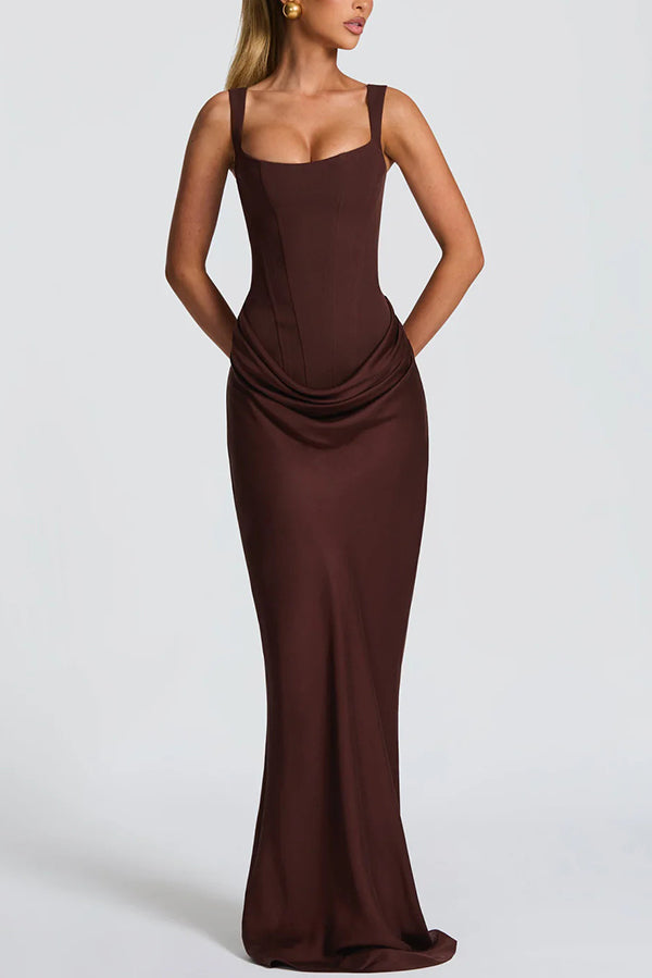 LEONOR | Vestido maxi de escote cuadrado