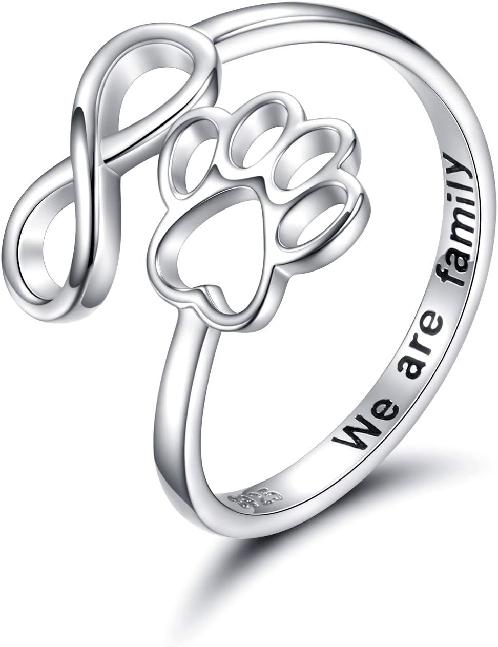 Anillo hecho a mano con pata y corazón