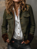BELLA | Blazer Vintage de Pata de Gallo con Perfiles en Contraste