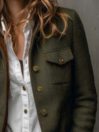 BELLA | Blazer Vintage de Pata de Gallo con Perfiles en Contraste