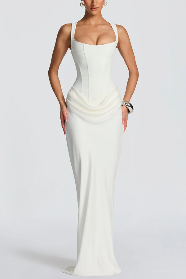 LEONOR | Vestido maxi de escote cuadrado