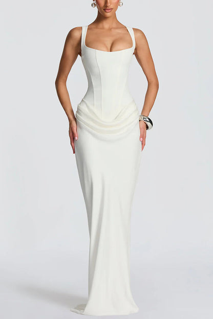 LEONOR | Vestido maxi de escote cuadrado