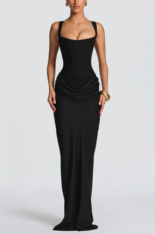 LEONOR | Vestido maxi de escote cuadrado