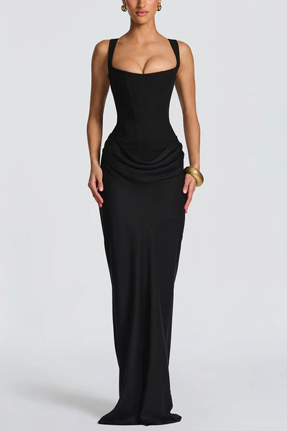 LEONOR | Vestido maxi de escote cuadrado