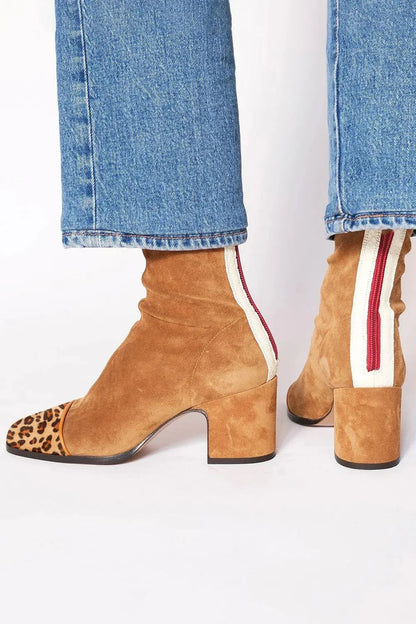 Donatella™ | Botines con Tacón de Punta Cuadrada