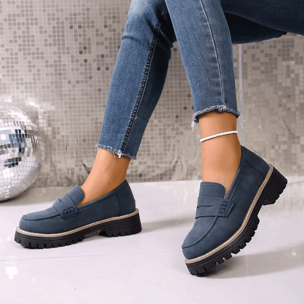 ALEXIA | Mocasines con plataforma de estilo universitario