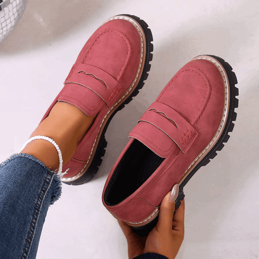 ALEXIA | Mocasines con plataforma de estilo universitario
