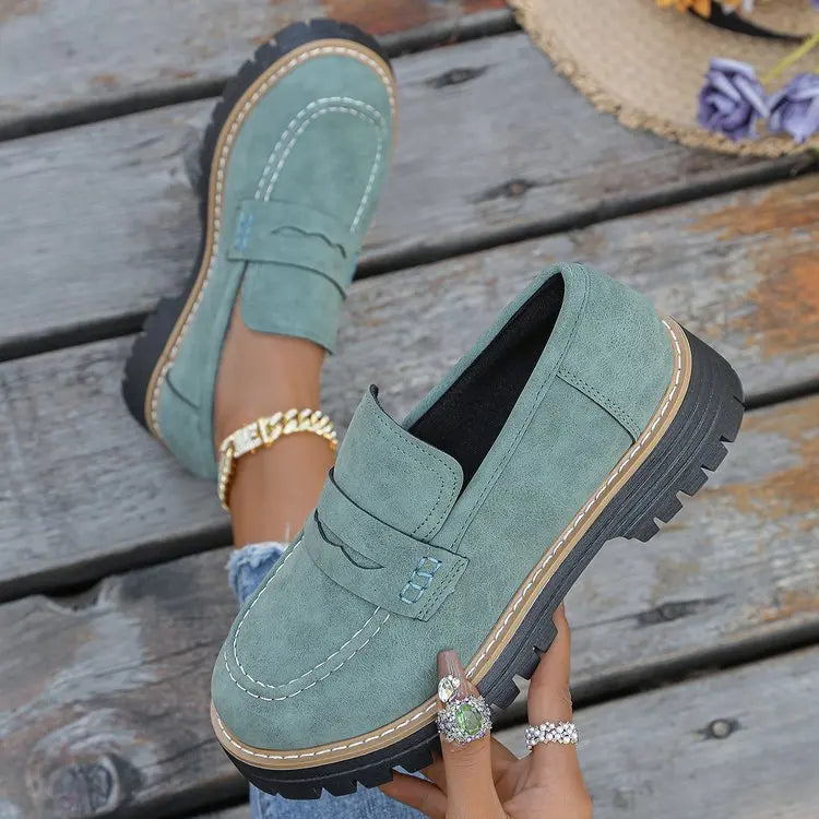 ALEXIA | Mocasines con plataforma de estilo universitario