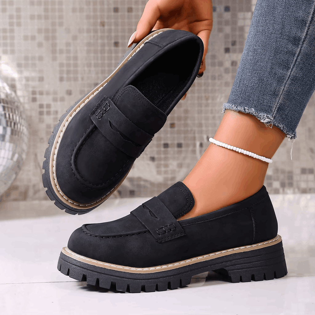 ALEXIA | Mocasines con plataforma de estilo universitario