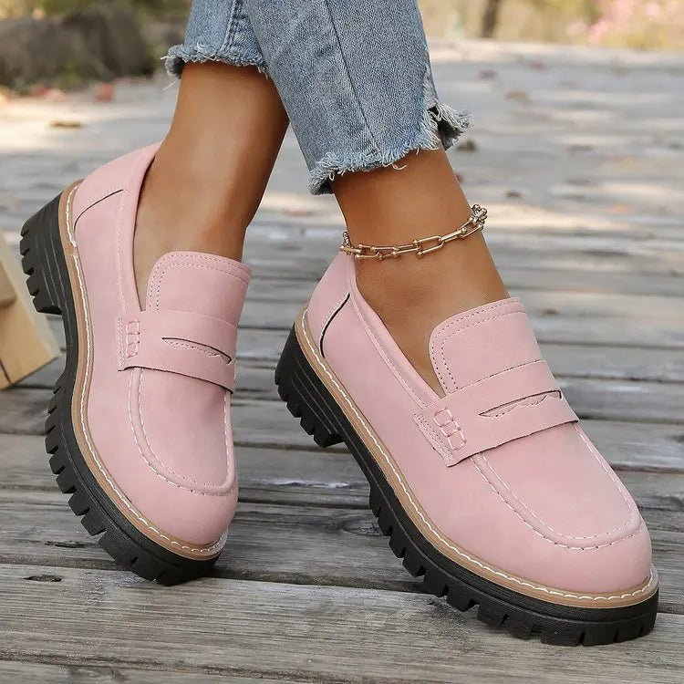 ALEXIA | Mocasines con plataforma de estilo universitario