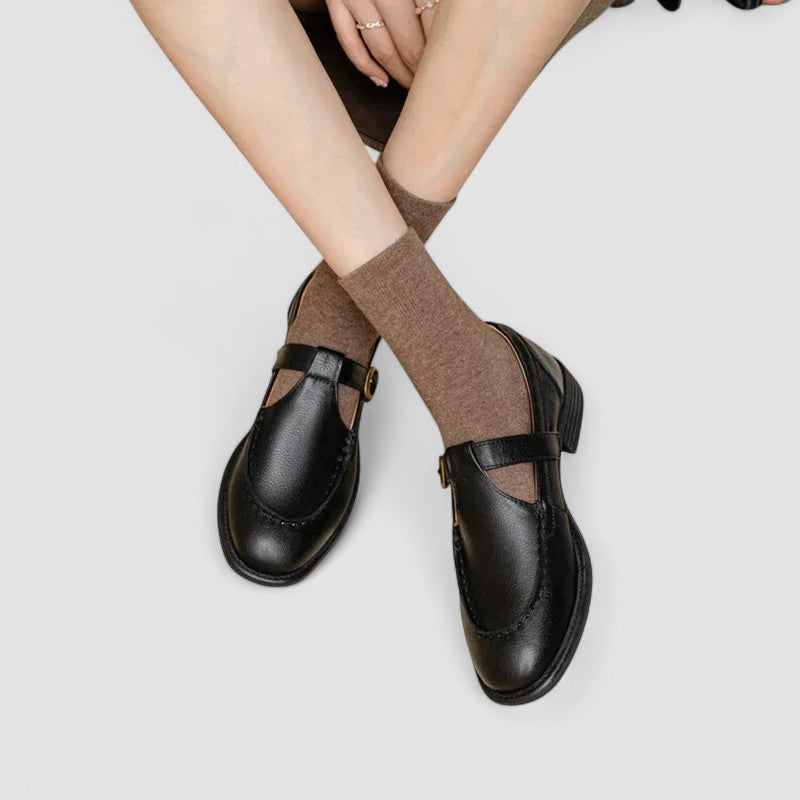 Avery - Zapatos ortopédicos Mary Jane con punta cuadrada