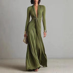LEONORA | Vestido maxi con escote drapeado