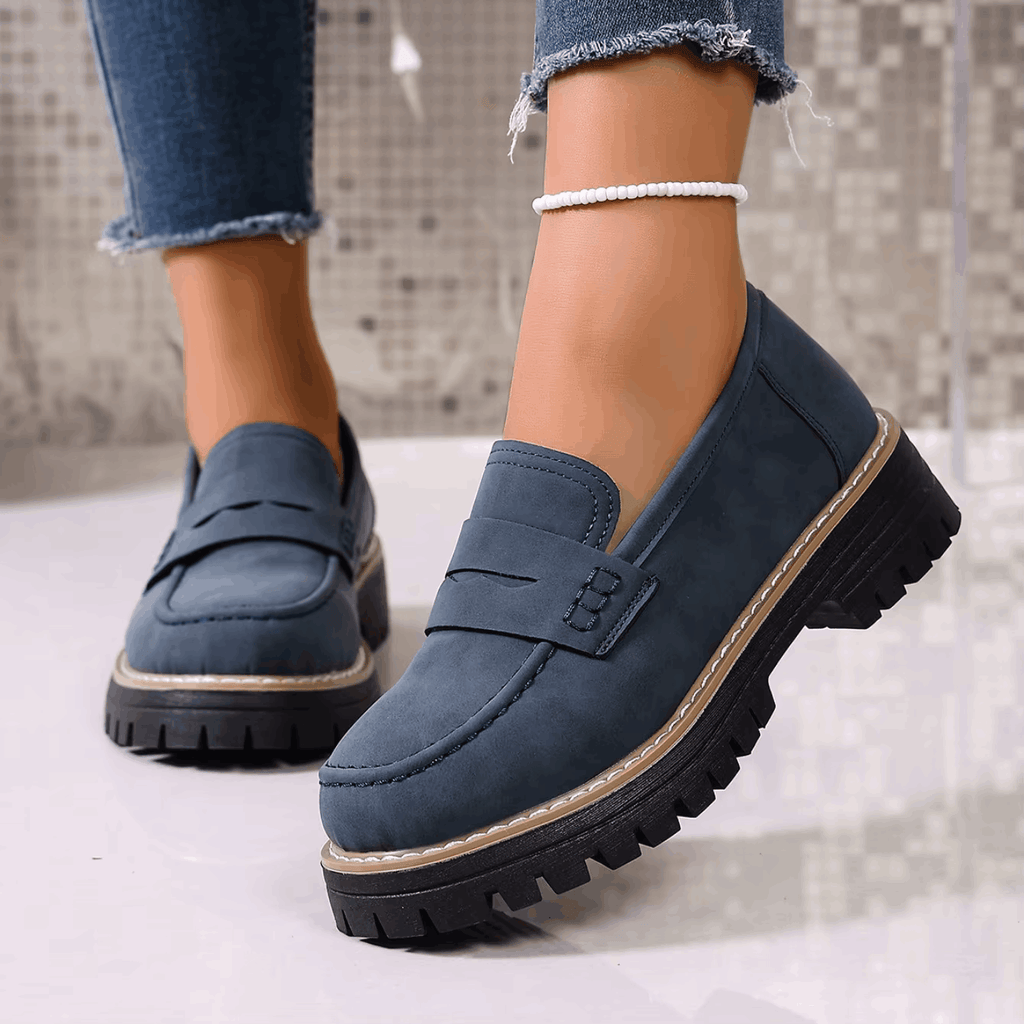 ALEXIA | Mocasines con plataforma de estilo universitario