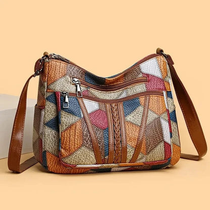 PATCH | Bolso de mano de piel mosaico