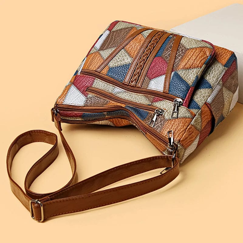 PATCH | Bolso de mano de piel mosaico