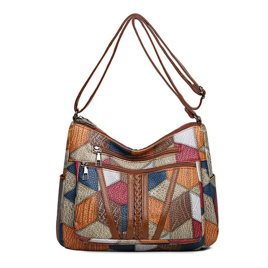 PATCH | Bolso de mano de piel mosaico