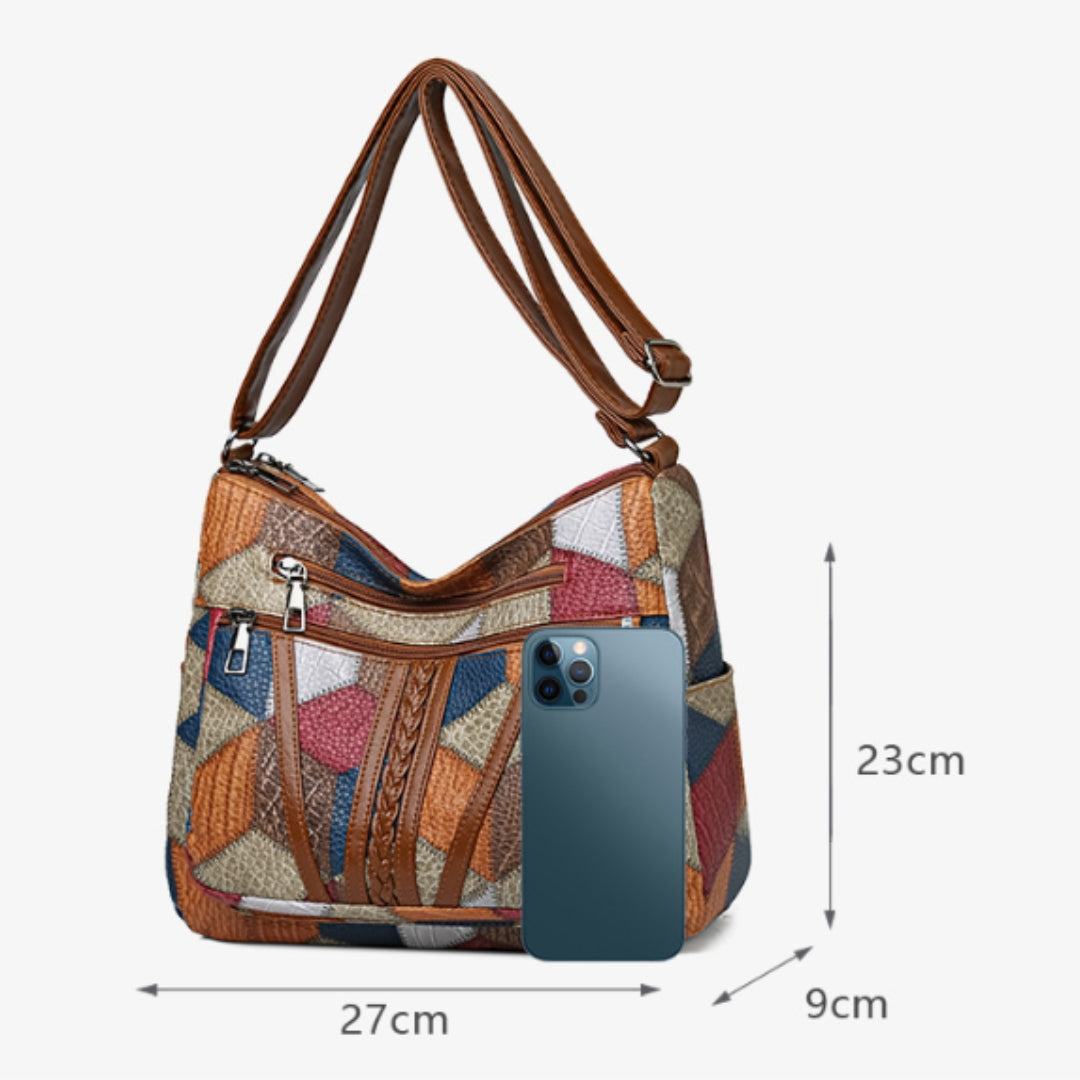 PATCH | Bolso de mano de piel mosaico