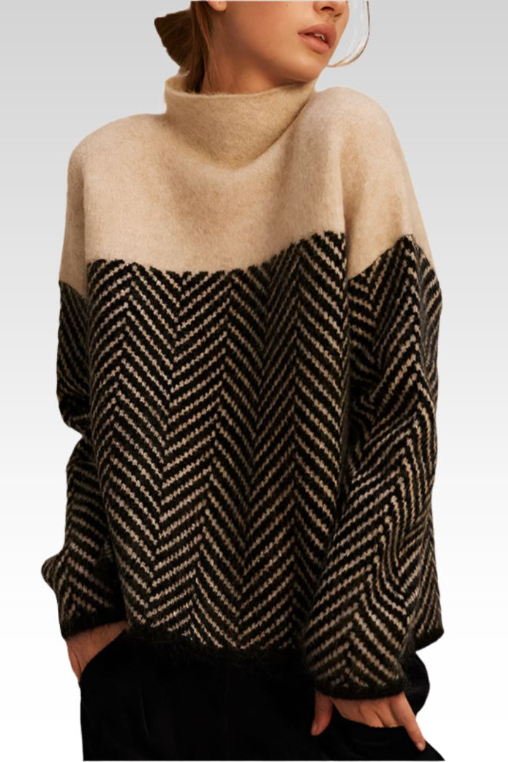 ADELINE | Jersey de cuello alto premium de punto fino
