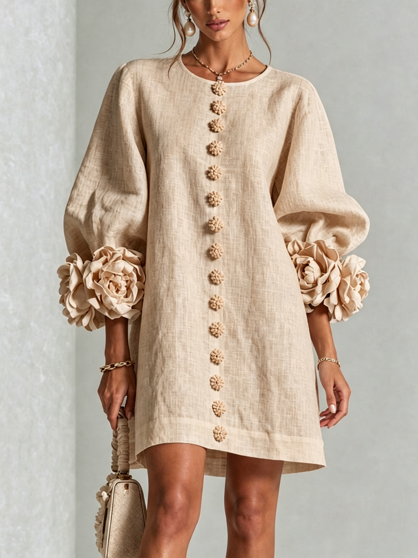 VALENTINA | Vestido Mini con Puños de Roseta