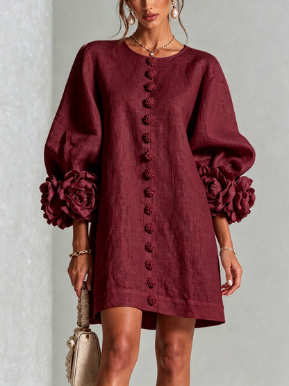 VALENTINA | Vestido Mini con Puños de Roseta