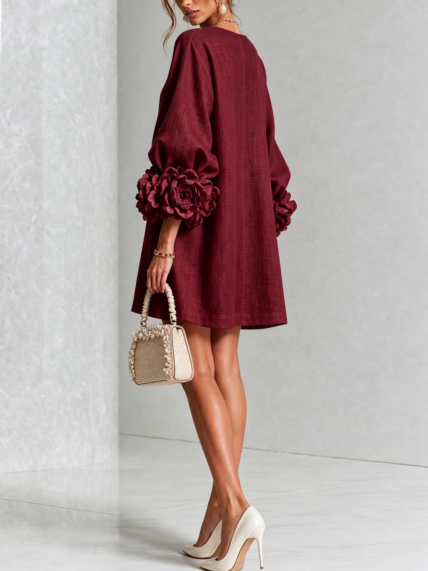 VALENTINA | Vestido Mini con Puños de Roseta