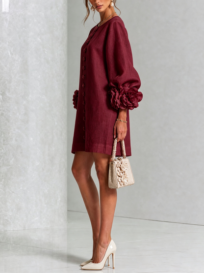 VALENTINA | Vestido Mini con Puños de Roseta