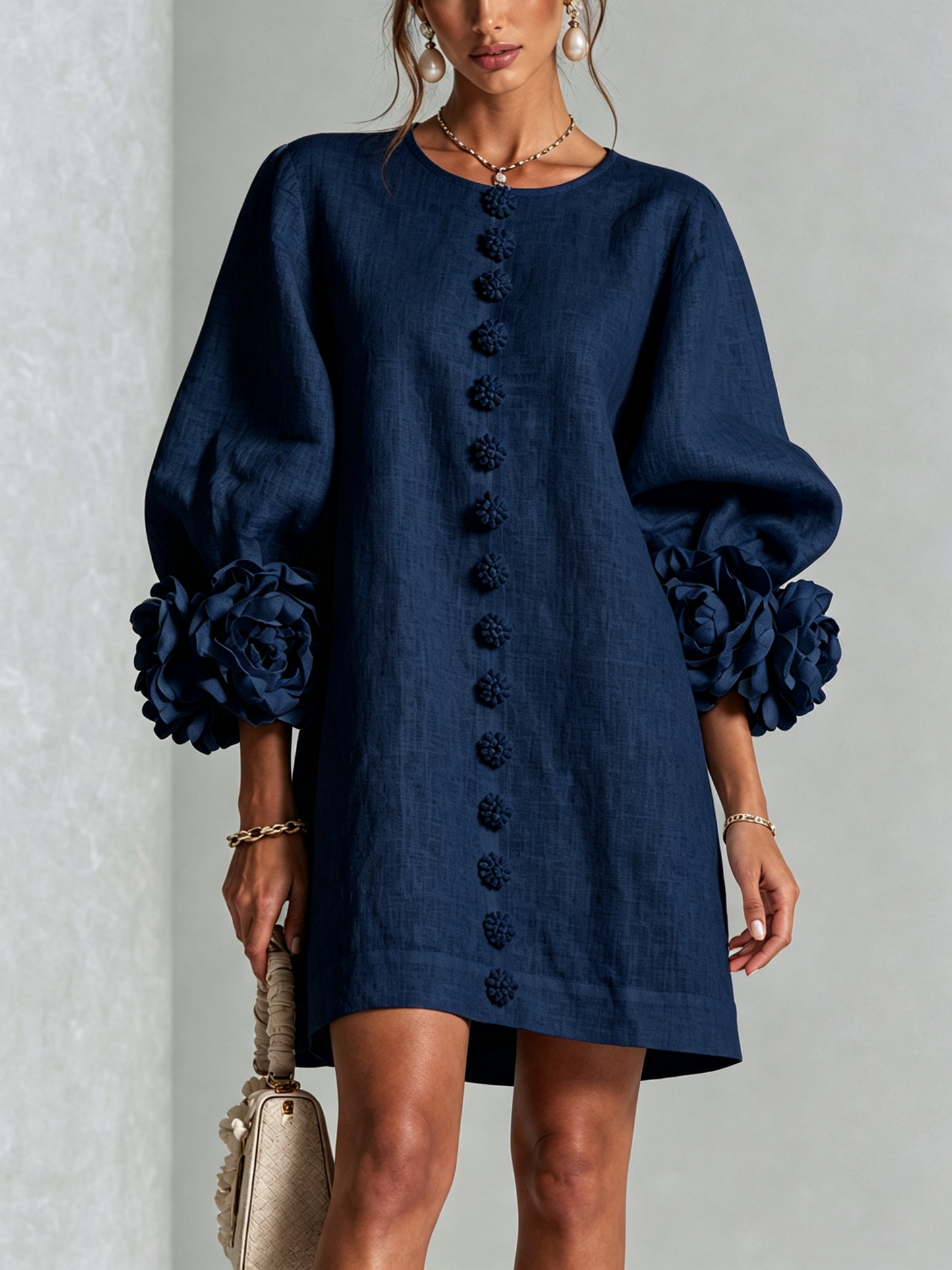 VALENTINA | Vestido Mini con Puños de Roseta