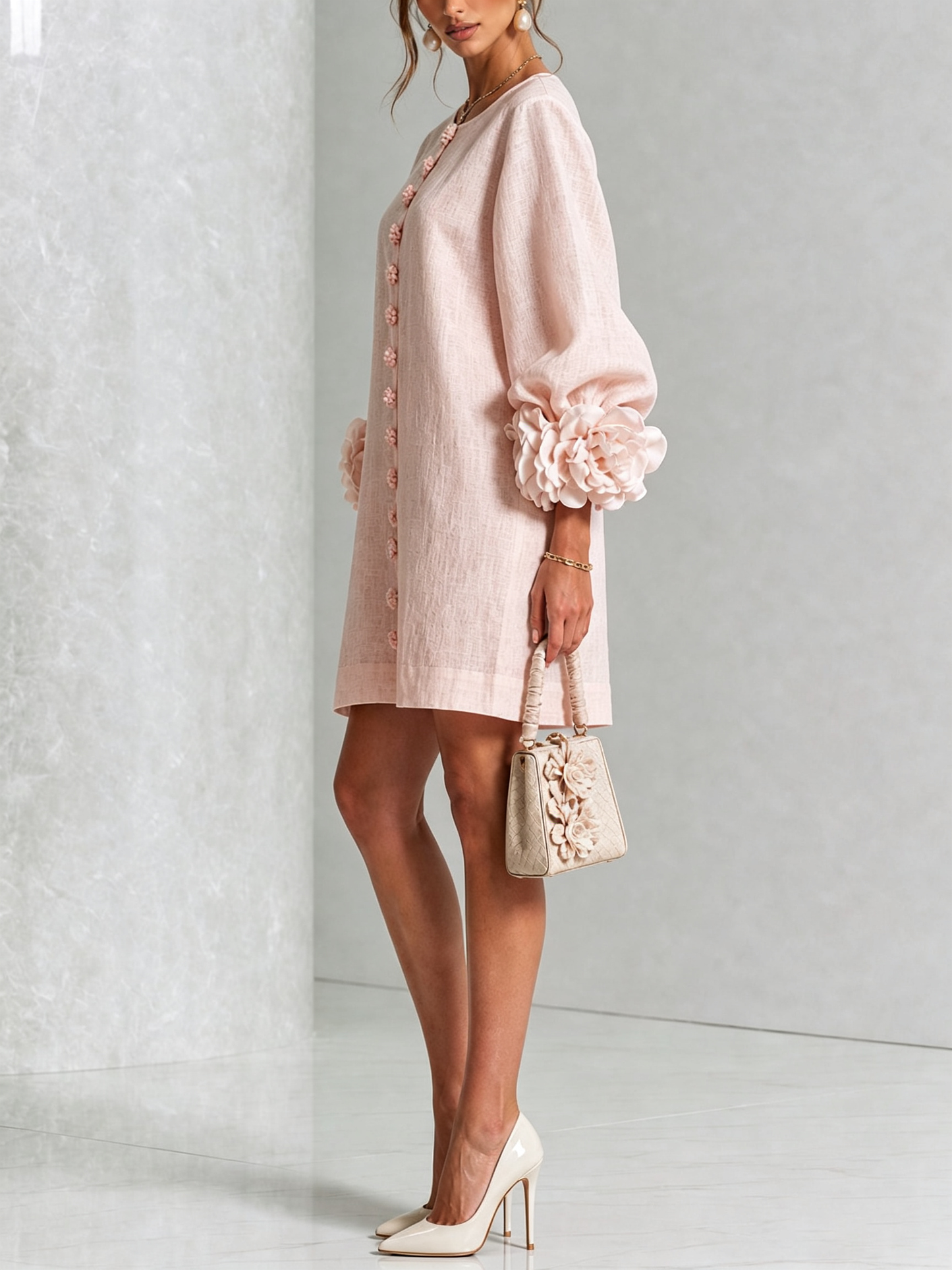 VALENTINA | Vestido Mini con Puños de Roseta