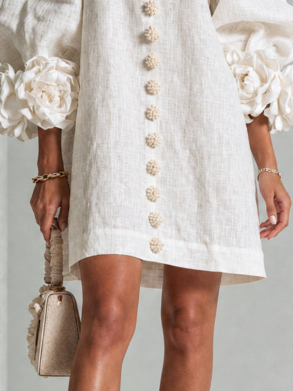 VALENTINA | Vestido Mini con Puños de Roseta