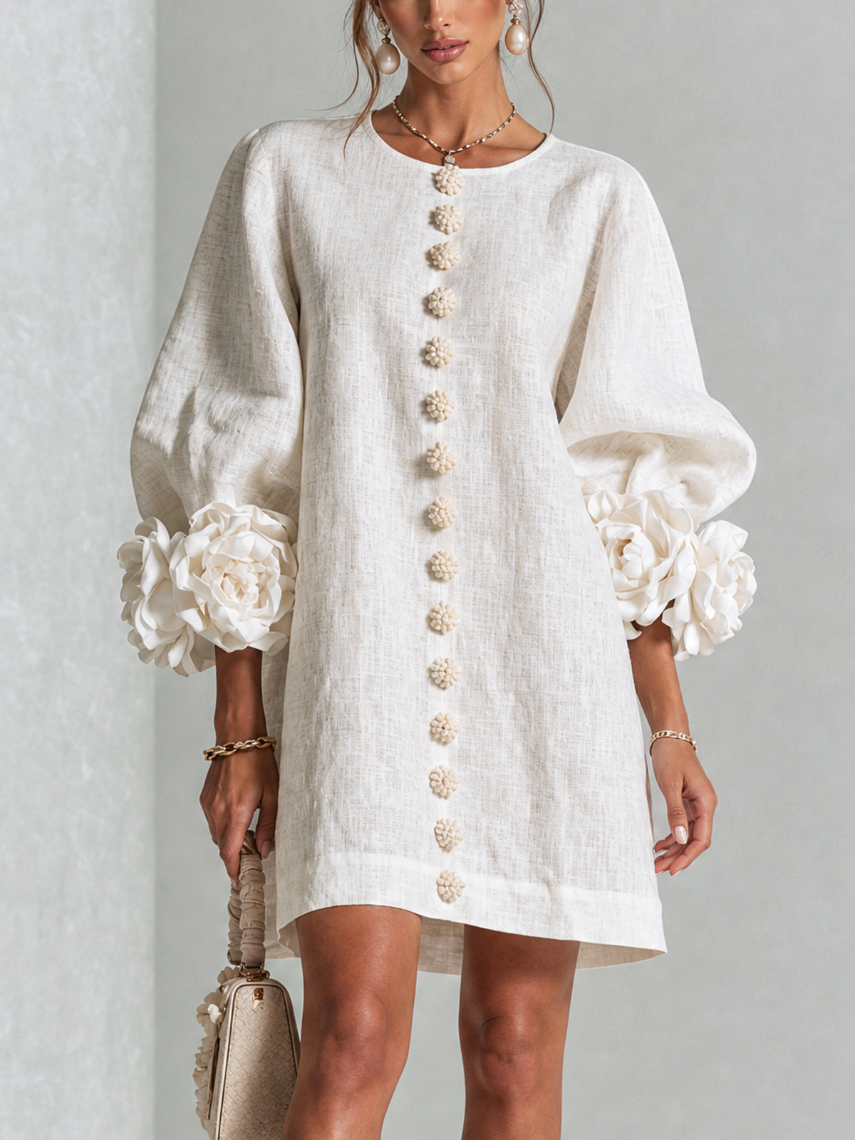VALENTINA | Vestido Mini con Puños de Roseta