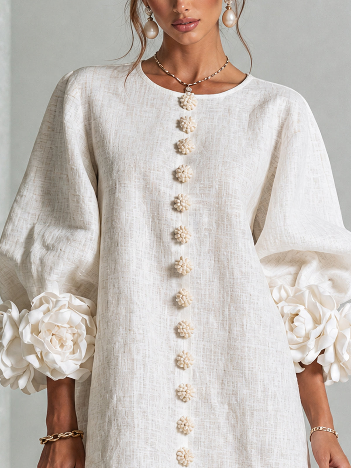 VALENTINA | Vestido Mini con Puños de Roseta