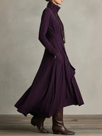 AURELIA | Vestido largo plisado asimétrico con cuello alto