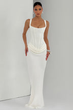 LEONOR | Vestido maxi de escote cuadrado