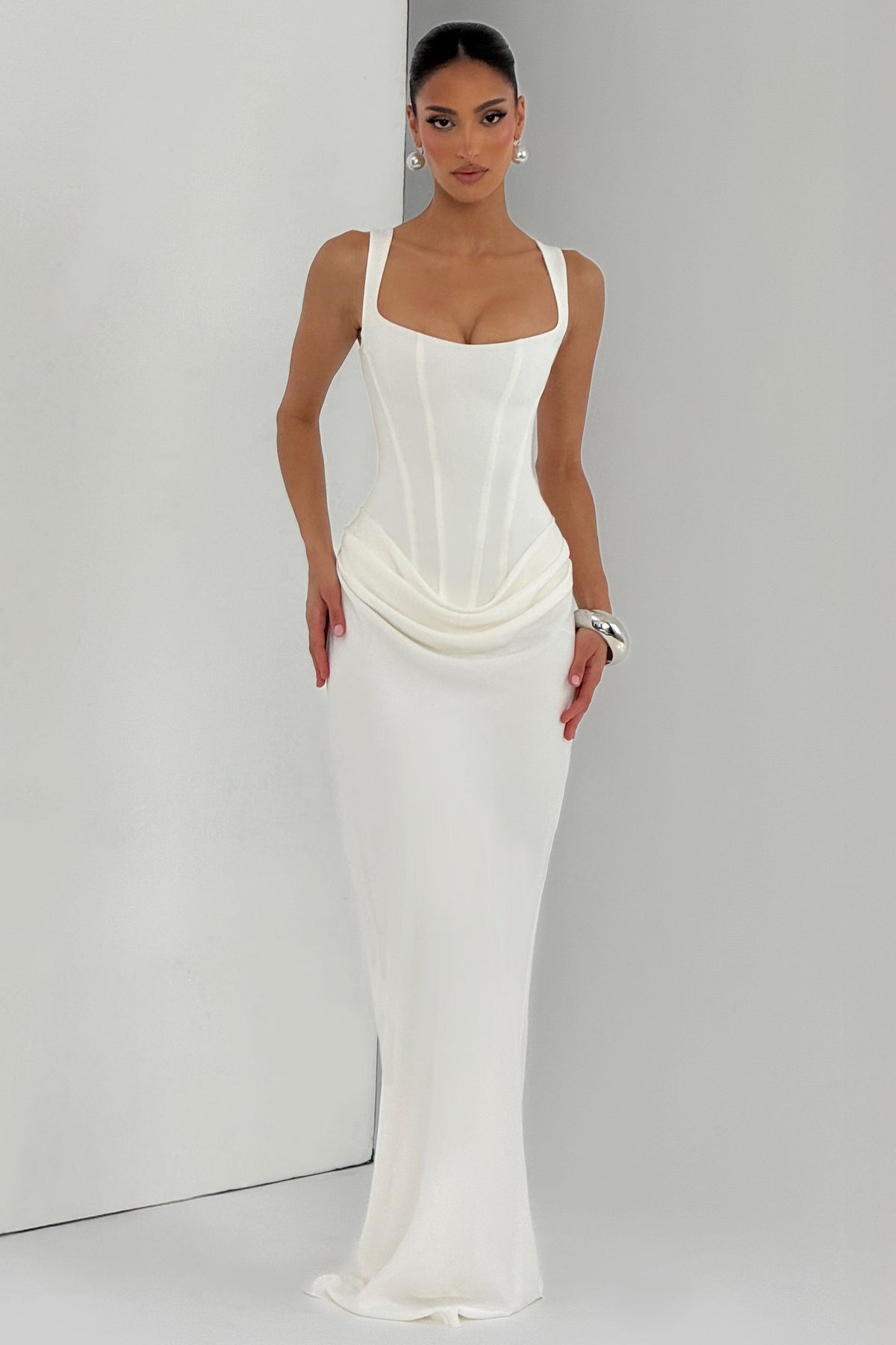 LEONOR | Vestido maxi de escote cuadrado
