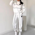 Conjunto de sudadera casual de 2 piezas con línea