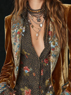 ANNA | Blazer Patchwork con Estampado Floral Vintage